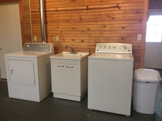 Washer and dryer at Torch Lake Lodge. Available to you exclusively 24/7. Both are only one year old.