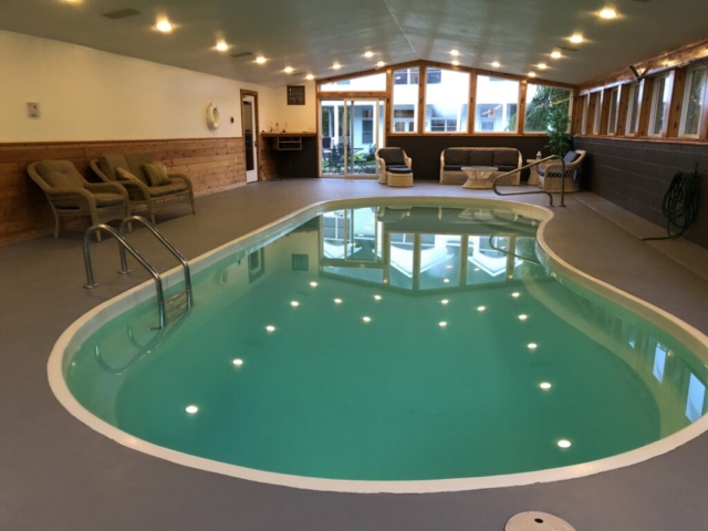 Indoor heated pool at Torch Lake Lodge